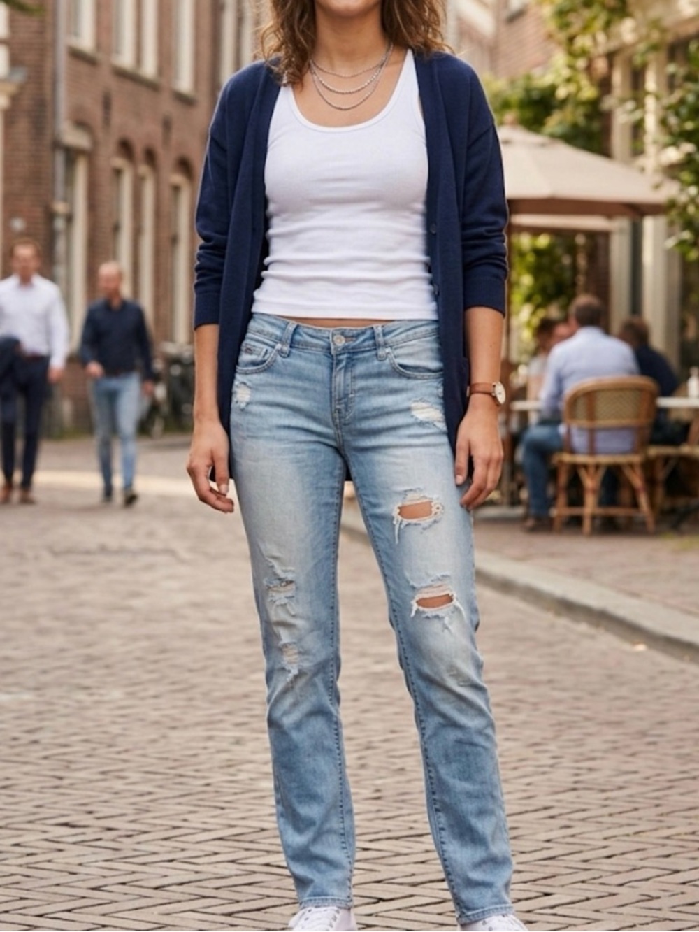 Hollister Light Blue Distressed Boyfriend Jeans